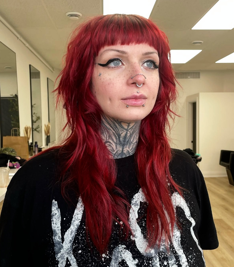 Stylish layered haircut with color